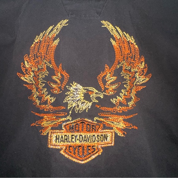 Men’s black Harley Davidson heavy weight button down shirt sz 3XL - Picture 11 of 13